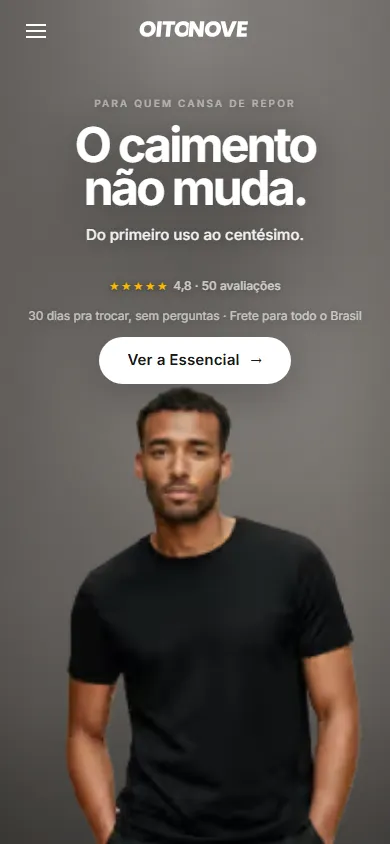 Loja virtual OITONOVE em celular